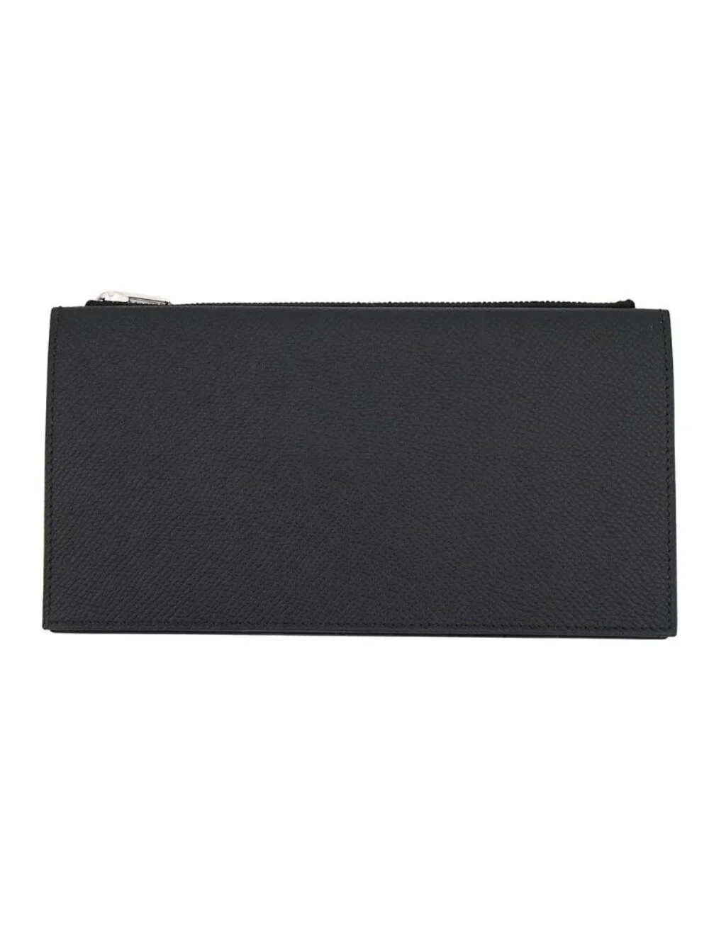 Hermes Bifold Wallet Puripura Long Black Silver Epsom